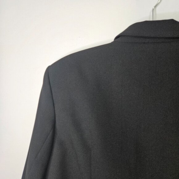 Zara Cropped Tuxedo Blazer Jacket Sz M Black Satin Collar Party Dinner 2292/940 - Picture 11 of 15